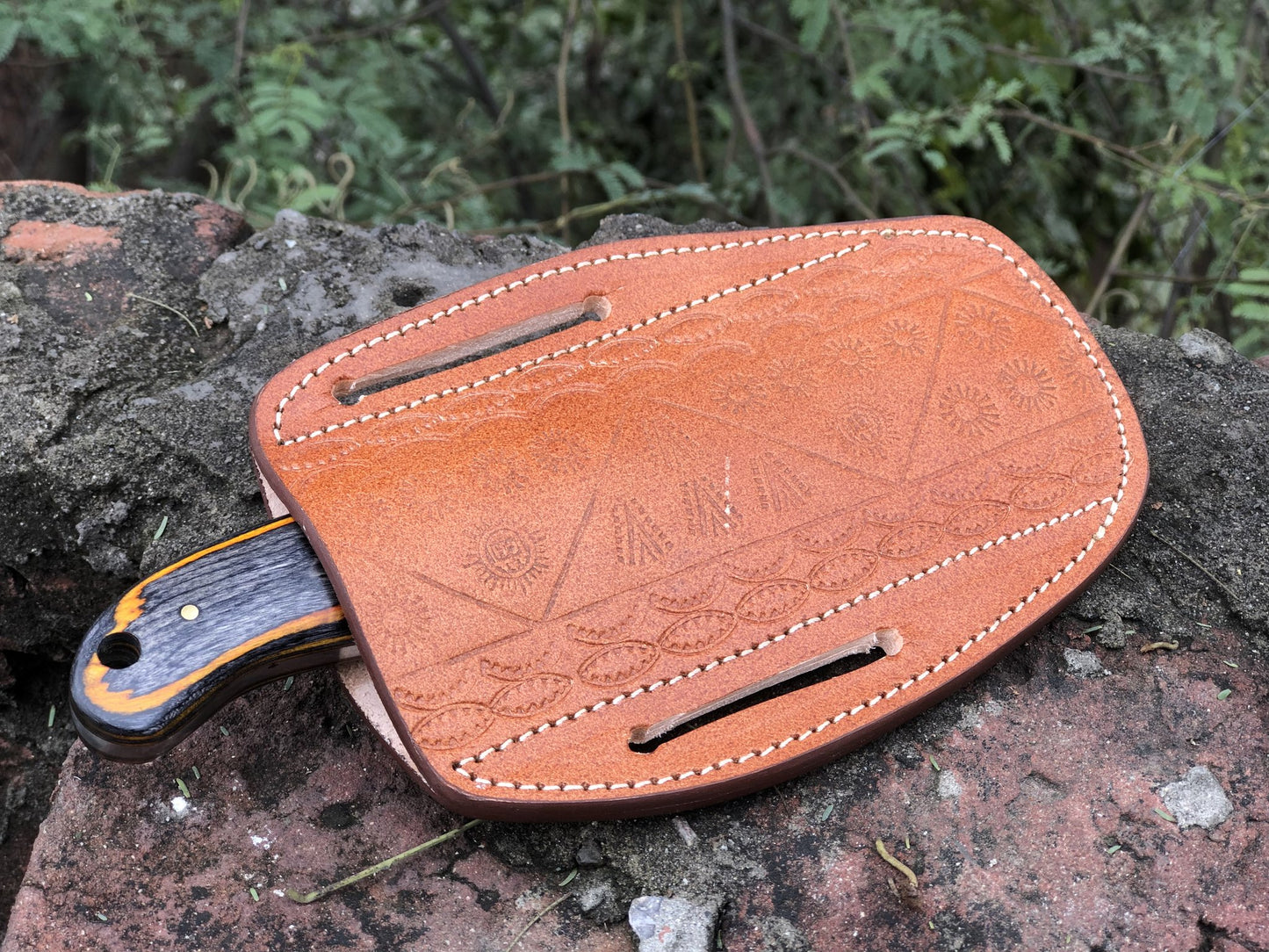 Custom Handmade Damascus Bull Knife