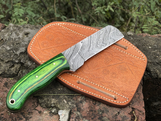 Custom Handmade Damascus Steel Bull Cutter knife