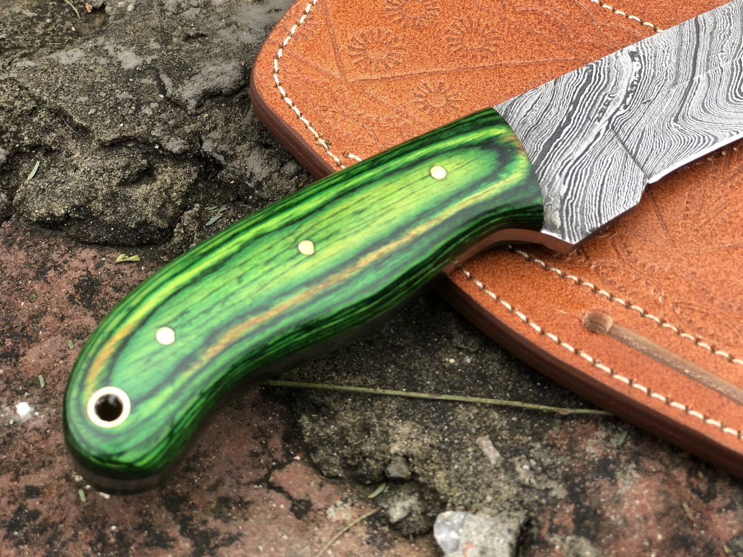 Custom Handmade Damascus Steel Bull Cutter knife