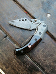 CUSTOM HANDMADE DAMASCUS BOTTLE OPNER POCKET KNIFE WITH LEATHER SHEATH