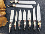 CUSTOM MADE DAMASCUS BLADE 9Pcs. CHEF/KITCHEN KNIVES SET