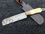 CUSTOM HANDMADE DAMASCUS FIXED BLADE CHEF KNIFE CAMEL BONE