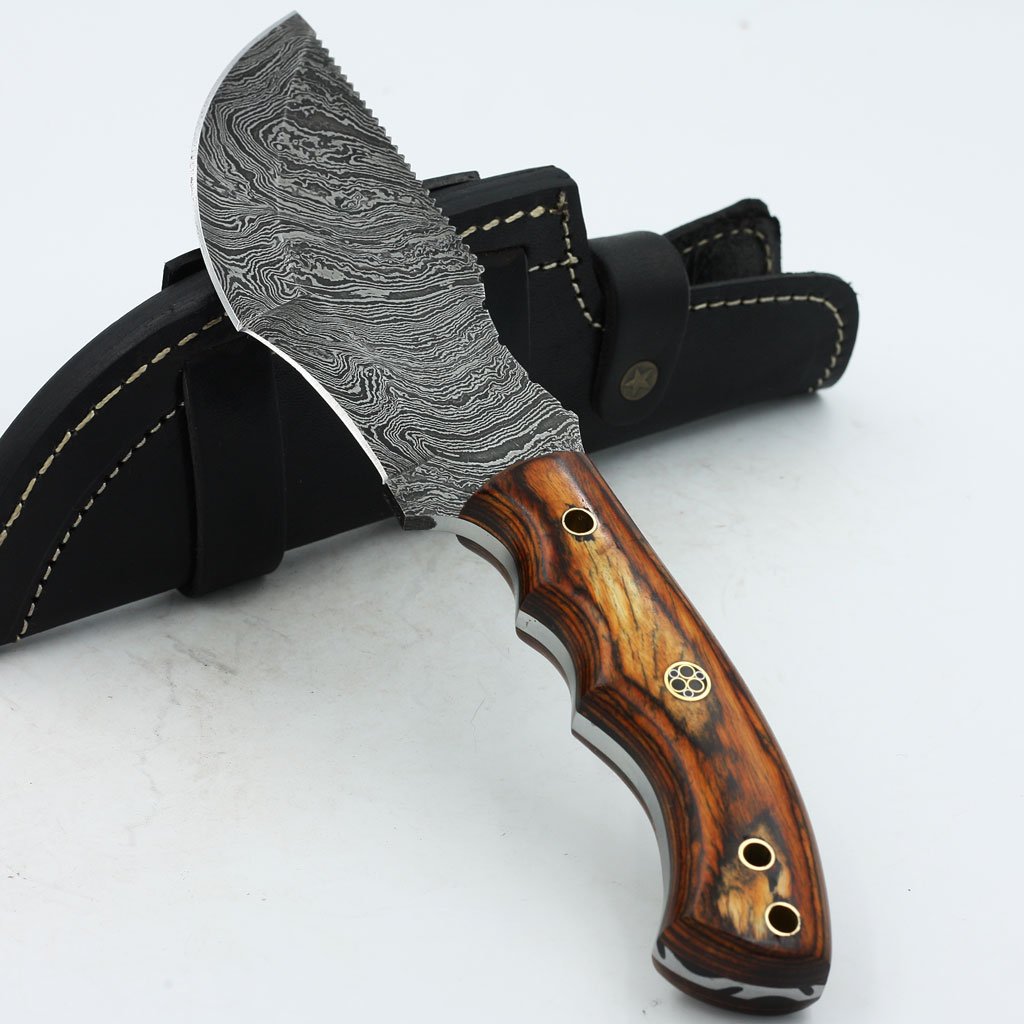 Custom Handmade Damascus Tracker Knife - NB CUTLERY LTD