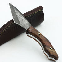 Damascus Hunting knife Handle Walnut Wood - NB CUTLERY LTD