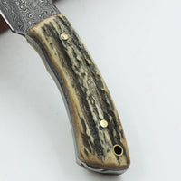 Custome hand Made Damascus knife Handle Stag Horn - NB CUTLERY LTD