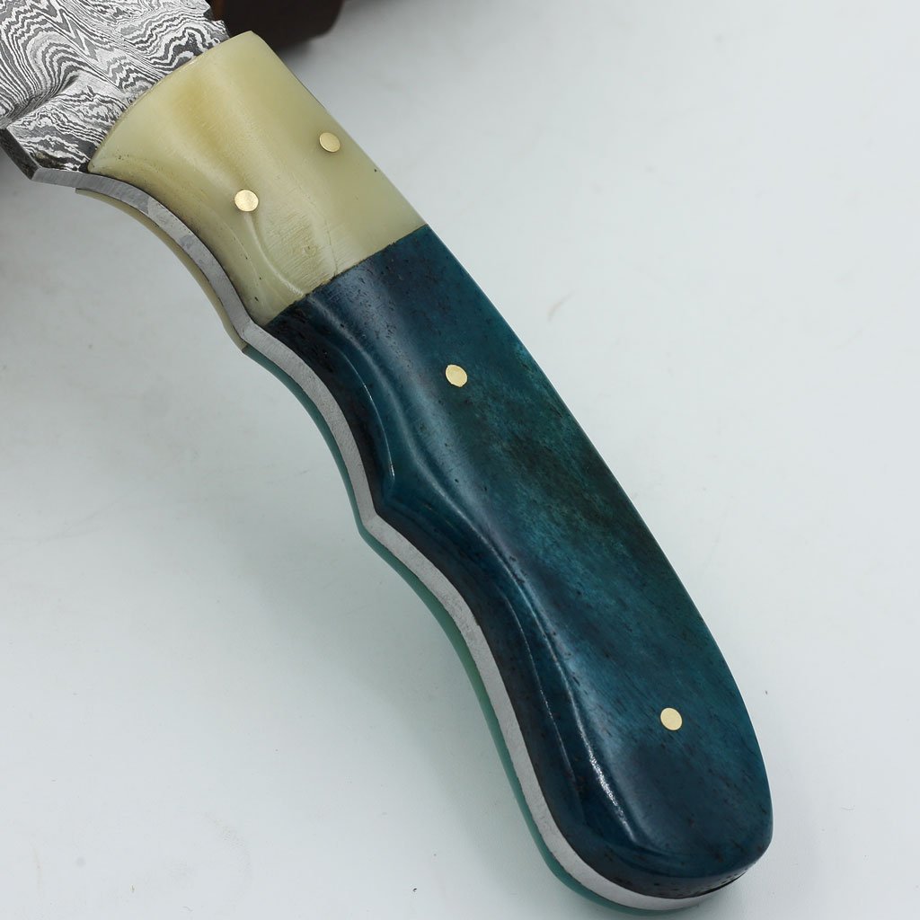 Damascus hand made knife handle bone Hardwood - NB CUTLERY LTD