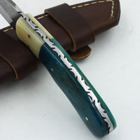Damascus hand made knife handle bone Hardwood - NB CUTLERY LTD