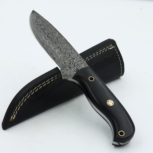 Damascus Hunting Knife Handle Micarta - NB CUTLERY LTD