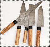 Damascus Knife Kitchen 5pc Professional Chef Knife Set - NB CUTLERY LTD
