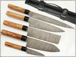 Damascus Knife Kitchen 5pc Professional Chef Knife Set - NB CUTLERY LTD