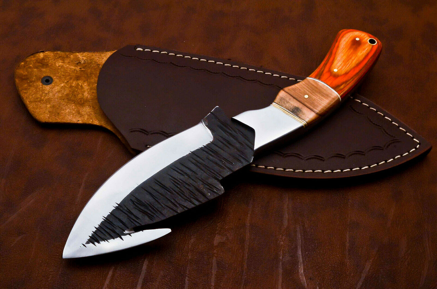 CUSTOM HAND FORGED HIGH POLISH STEEL HUNTING KNIFE - NB CUTLERY LTD