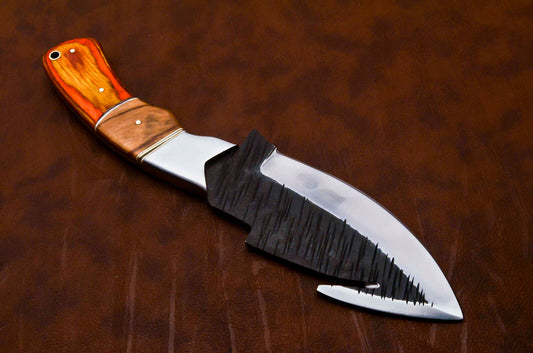 CUSTOM HAND FORGED HIGH POLISH STEEL HUNTING KNIFE - NB CUTLERY LTD