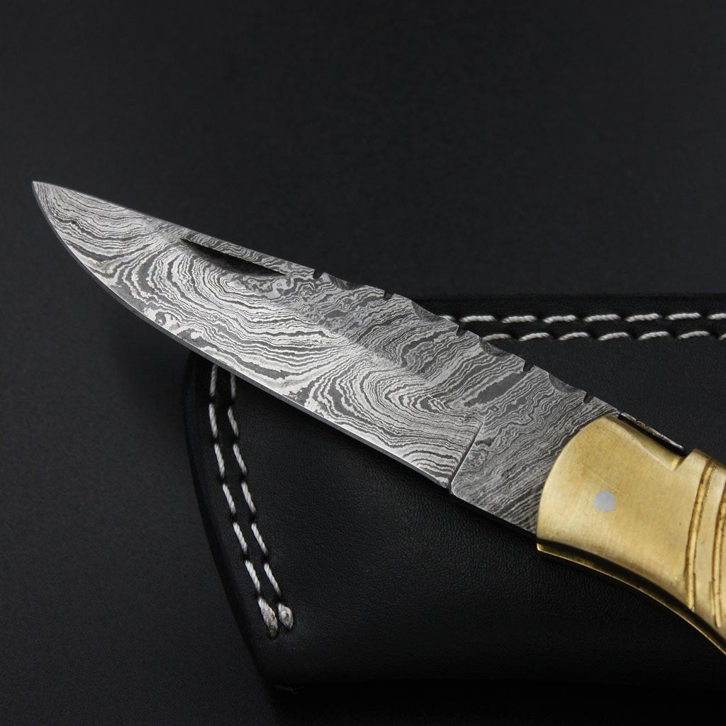 damascus pocket knife - NB CUTLERY LTD