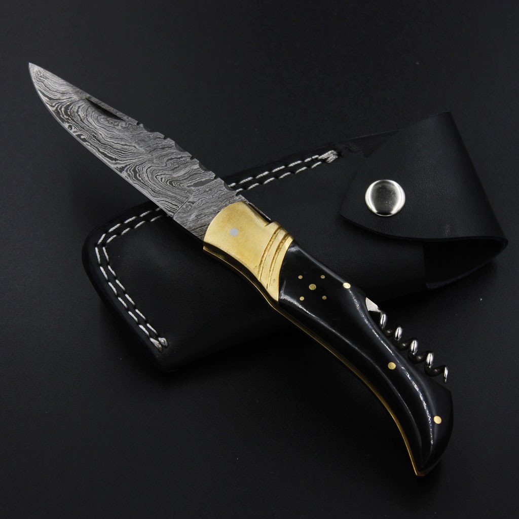 damascus pocket knife - NB CUTLERY LTD