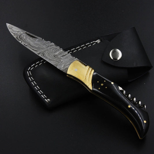 damascus pocket knife - NB CUTLERY LTD