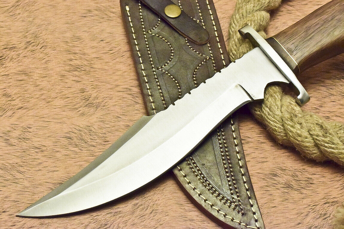 CUSTOM HANDMADE D2 TOOL STEEL HUNTING BOWIE KNIFE WALNUT WOOD - NB CUTLERY LTD