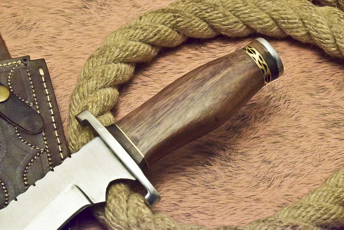 CUSTOM HANDMADE D2 TOOL STEEL HUNTING BOWIE KNIFE WALNUT WOOD - NB CUTLERY LTD