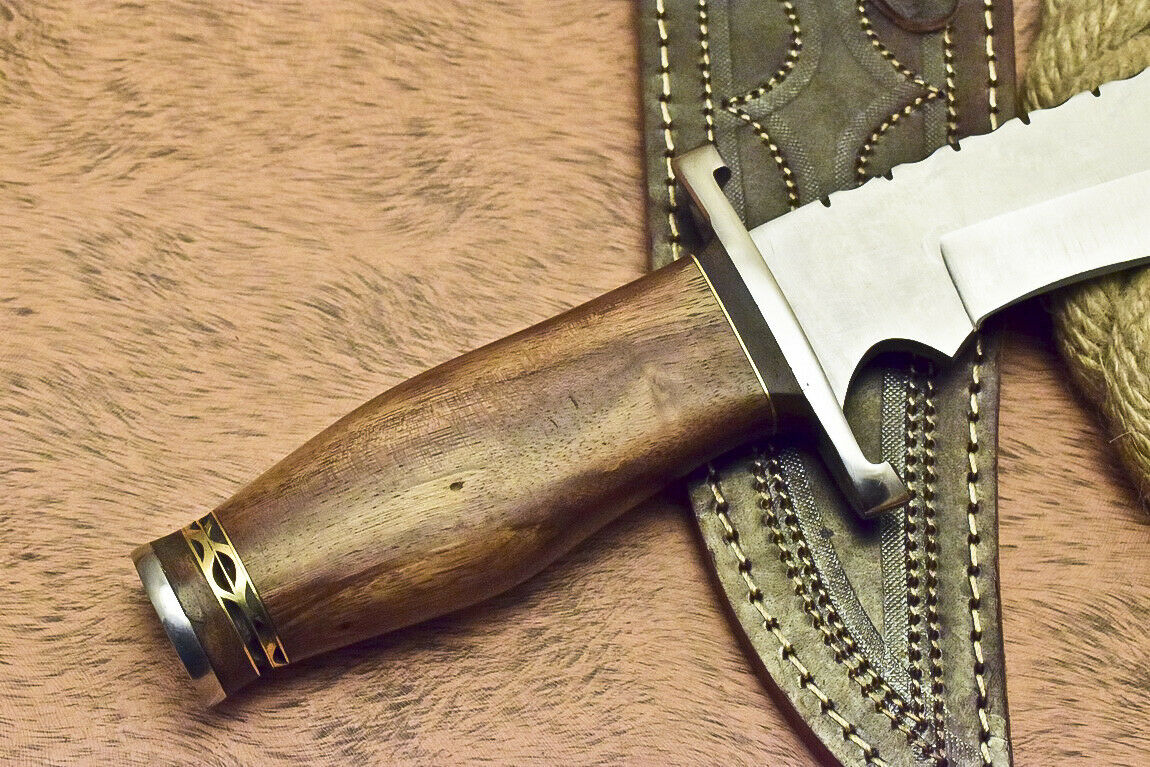 CUSTOM HANDMADE D2 TOOL STEEL HUNTING BOWIE KNIFE WALNUT WOOD - NB CUTLERY LTD