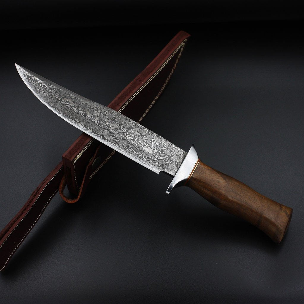 Custom Damascus Hunting Knife - NB CUTLERY LTD