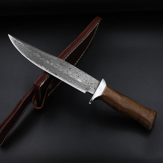 Custom Damascus Hunting Knife - NB CUTLERY LTD