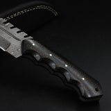 Custom Handmade Damascus Steel Hunting Knife With Leather Sheath Collectible hunting skinning blade Tactical fixed blade skinner