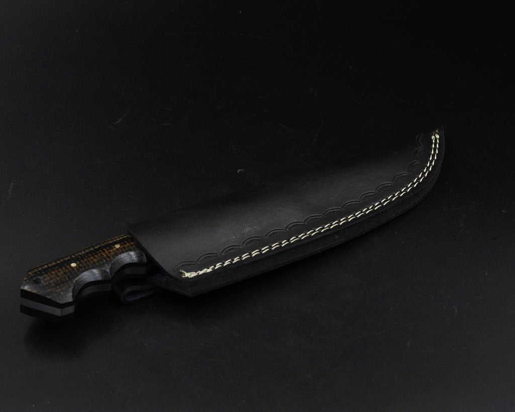 Custom Handmade Damascus Steel Hunting Knife With Leather Sheath Collectible hunting skinning blade Tactical fixed blade skinner