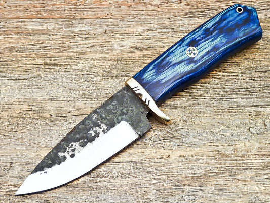 Hand Forged Knife - High Carbon Steel Blade Brass Guard - NB CUTLERY LTD