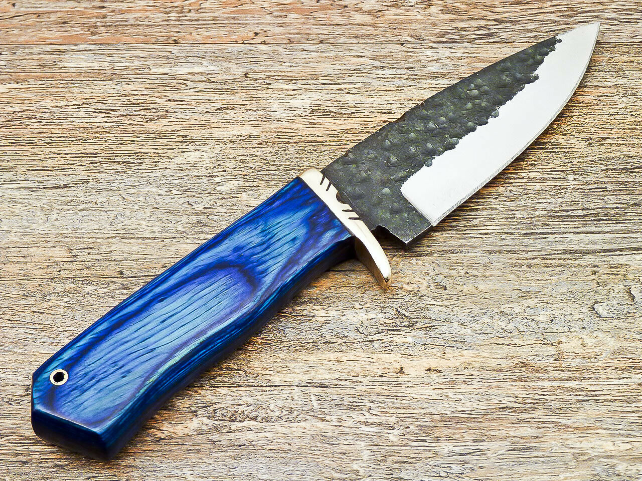 Hand Forged Knife - High Carbon Steel Blade Brass Guard - NB CUTLERY LTD
