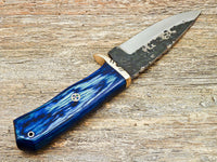 Hand Forged Knife - High Carbon Steel Blade Brass Guard - NB CUTLERY LTD