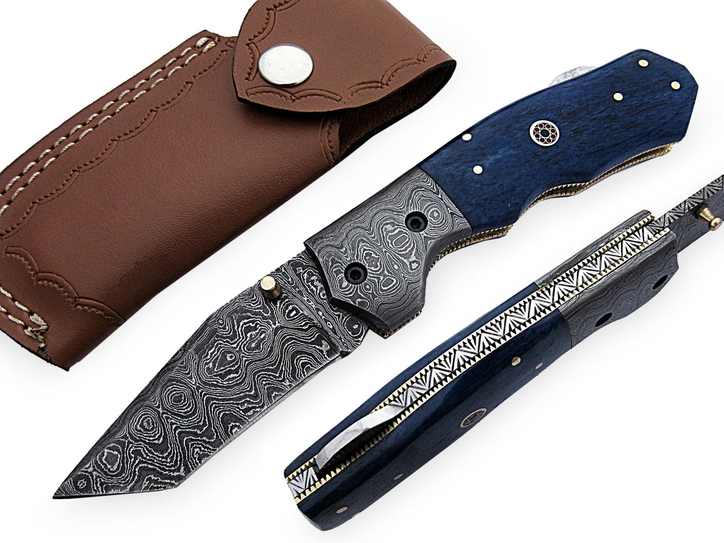 Damascus Handmade Folding Knife - NB CUTLERY LTD