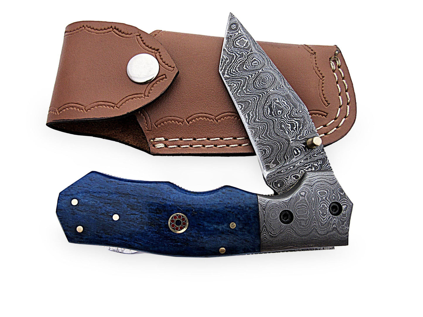 Damascus Handmade Folding Knife - NB CUTLERY LTD