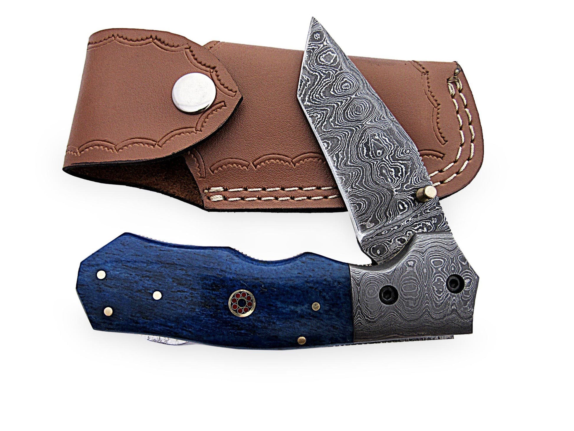 Damascus Handmade Folding Knife - NB CUTLERY LTD