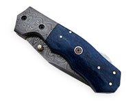 Damascus Handmade Folding Knife - NB CUTLERY LTD