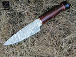 CUSTOM HANDMADE DAMASCUS CHEF KNIFE WITH LEATHER SHEATH