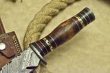 CUSTOM HAND MADE DAMASCUS HUNTING BOWIE KNIFE WALNUT WOOD - NB CUTLERY LTD