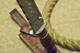 CUSTOM HAND MADE DAMASCUS HUNTING BOWIE KNIFE WALNUT WOOD - NB CUTLERY LTD