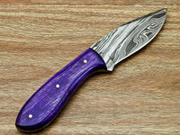 CUSTOM HAND FORGED DAMASCUS STEEL BLADE HUNTING KNIFE "HARD WOOD