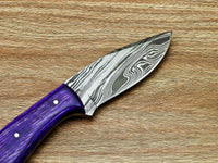 CUSTOM HAND FORGED DAMASCUS STEEL BLADE HUNTING KNIFE "HARD WOOD