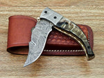 CUSTOM HANDMADE DAMASCUS STEEL FOLDING KNIFE | LINER LOCK - NB CUTLERY LTD