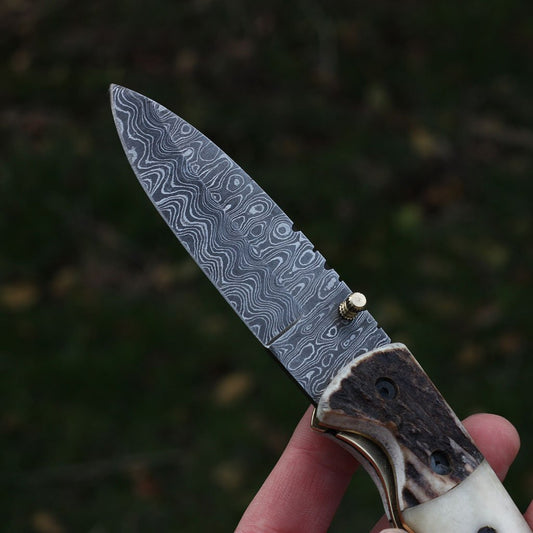 Damascus Pocket knife - NB CUTLERY LTD