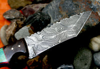 Custom Handmade Damascus Steel Camping Hunting EDC Knife
