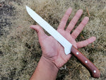 CUSTOM HANDMADE D2 STEEL FILLET FISHING KNIFE WITH LEATHER SHEATH