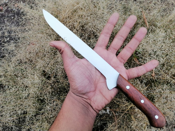 CUSTOM HANDMADE D2 STEEL FILLET FISHING KNIFE WITH LEATHER SHEATH – NB  CUTLERY LTD