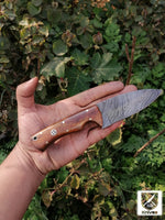CUSTOM HANDMADE DAMASCUS HUNTING KNIFE HANDLE Rosewood ,Brass Pins