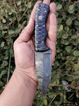 CUSTOM HANDMADE DAMASCUS HUNTING KNIFE HANDLE Mikarta ,Brass Pins