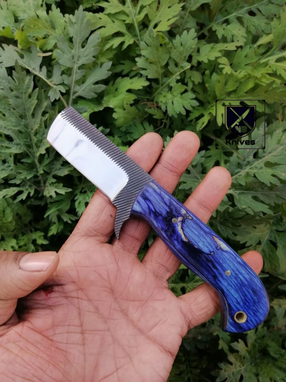 CUSTOM HANDMADE COW BOY BULL CUTTER KNIFE WITH LEATHER SHEATH