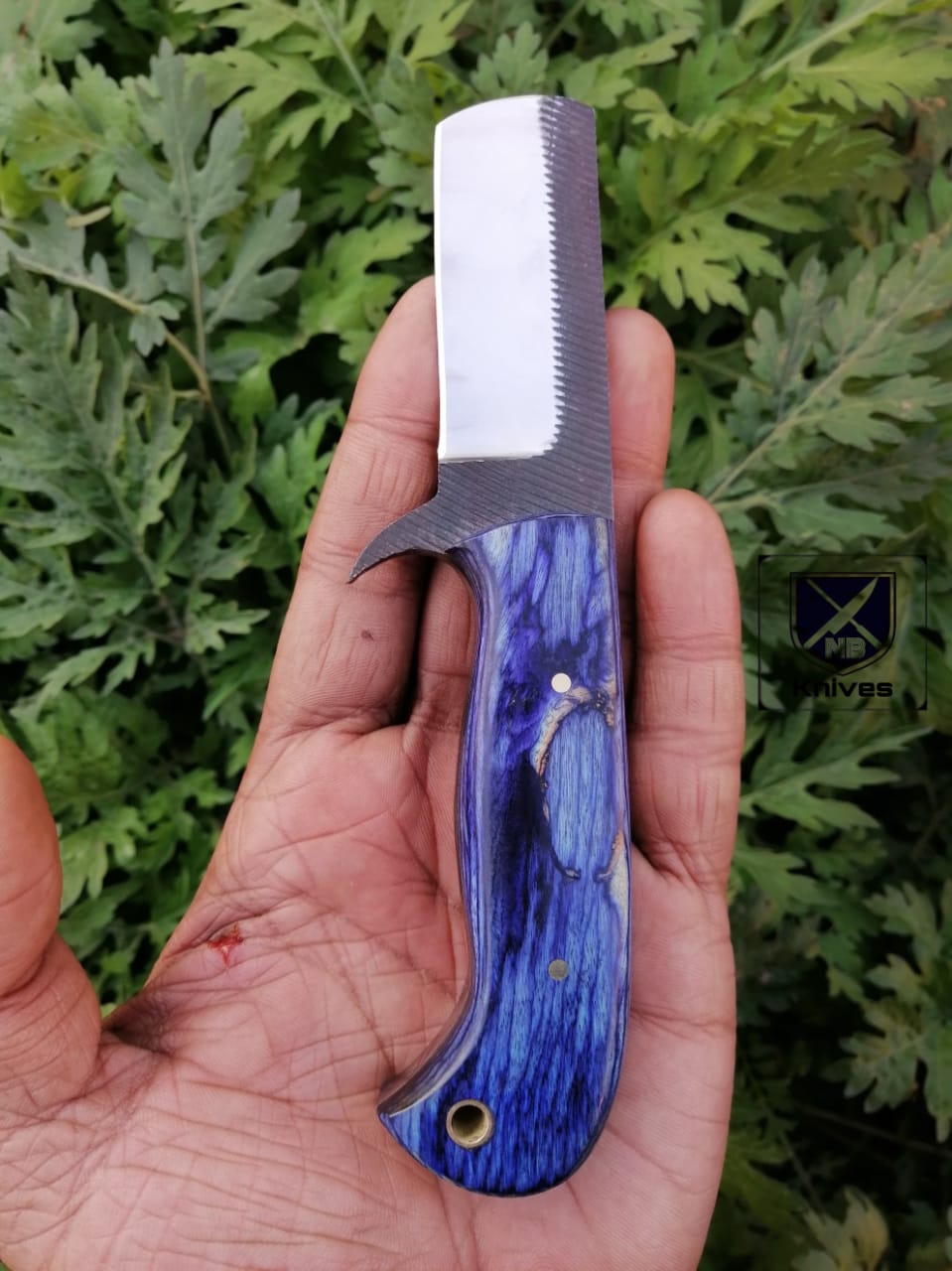 CUSTOM HANDMADE COW BOY BULL CUTTER KNIFE WITH LEATHER SHEATH