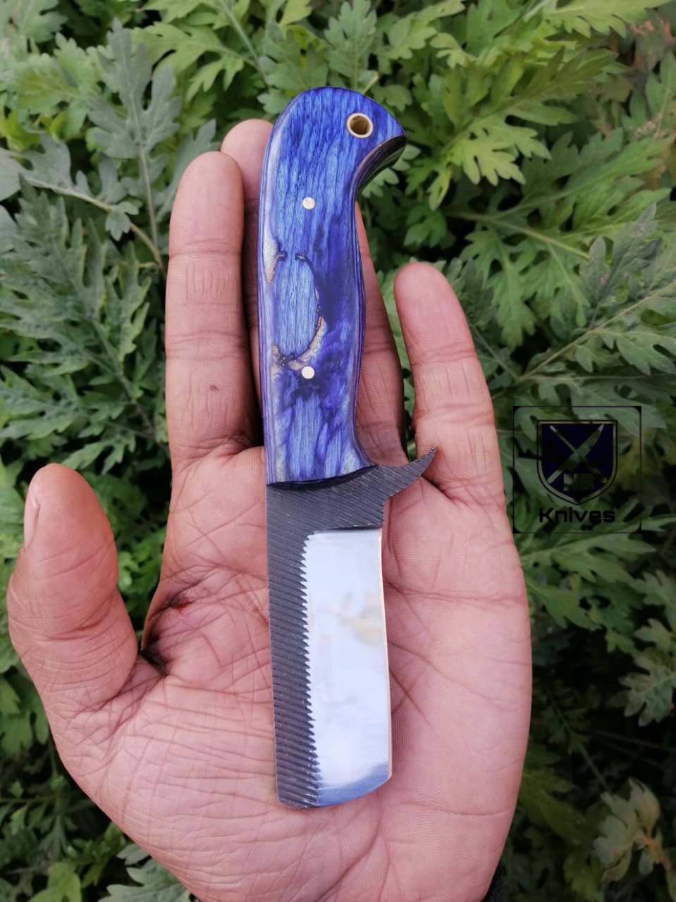 CUSTOM HANDMADE COW BOY BULL CUTTER KNIFE WITH LEATHER SHEATH
