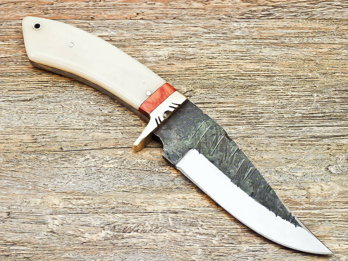 Hand Forged Knife-High Carbon Steel Blade Camel Bone Handle - NB CUTLERY LTD