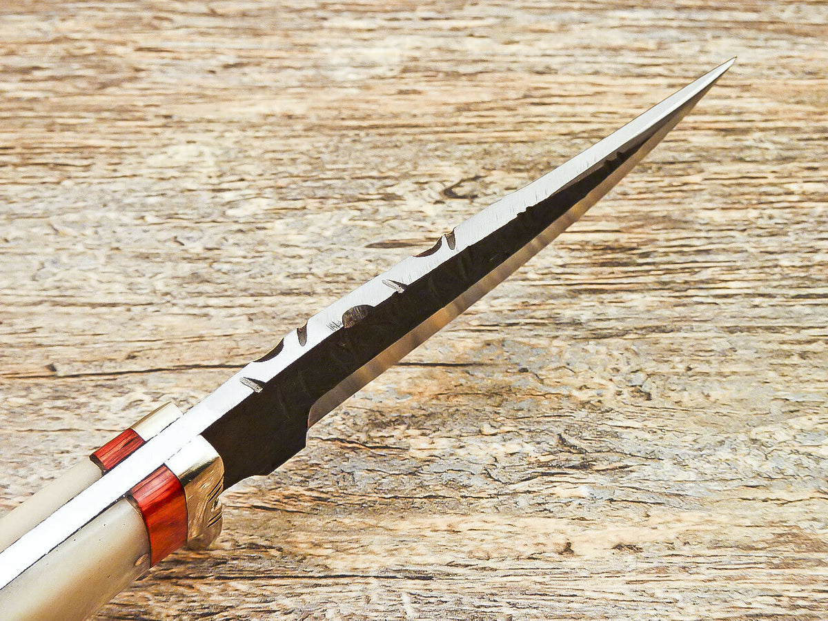 Hand Forged Knife-High Carbon Steel Blade Camel Bone Handle - NB CUTLERY LTD